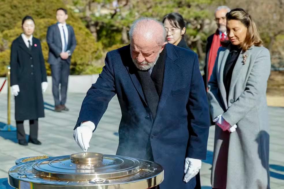residente Lula durante visita à Coreia do Sul em fevereiro — Foto: Ricardo Stuckert/PR
