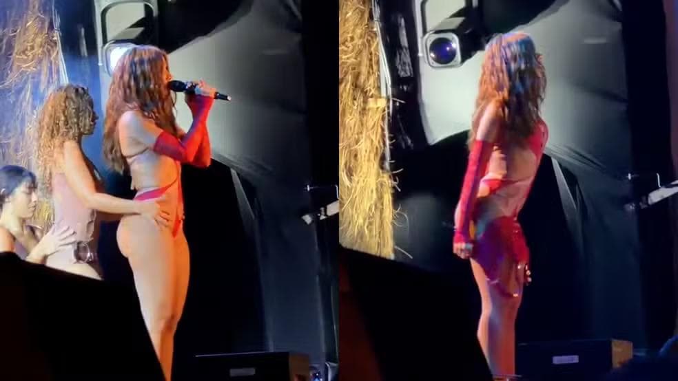 Anitta troca a roupa no palco e exibe maio ultracavado durante show da 'EQUILIBRIVM Tour' em SP — Foto: gshow Veja mais fotos!