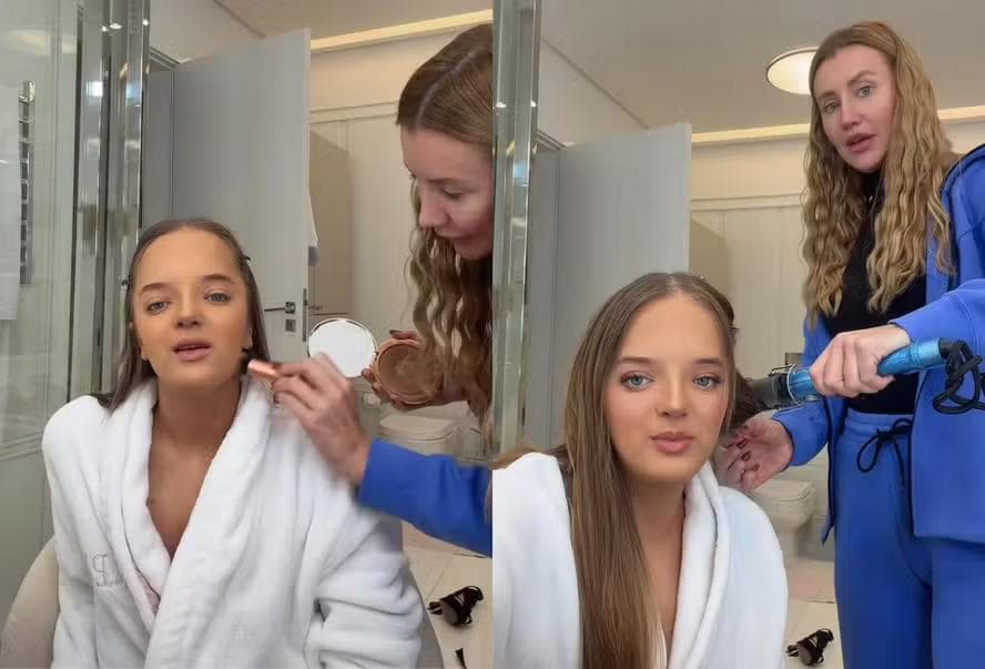Rafa Justus mostra preparação para 'prom' com ajuda de Ana Paula Siebert — Foto: Reprodução/ Tiktok