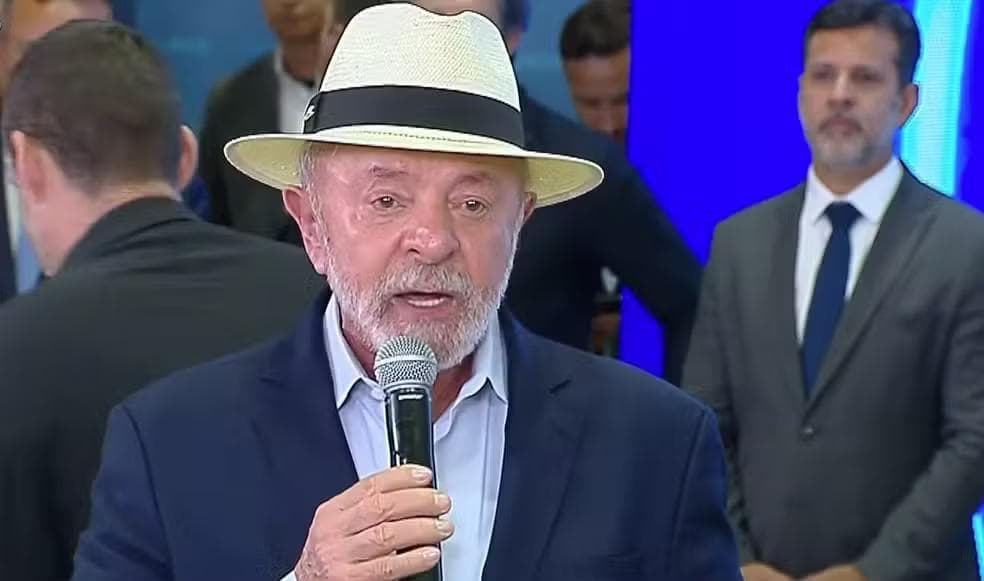 O presidente Lula durante discurso em Campinas (SP) — Foto: Reprodução/Canal Gov