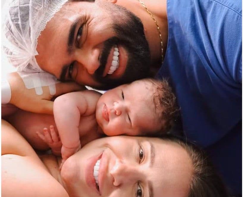 Patrícia Leitte dá à luz Isaac Lucca, seu segundo filho — Foto: Divulgação
