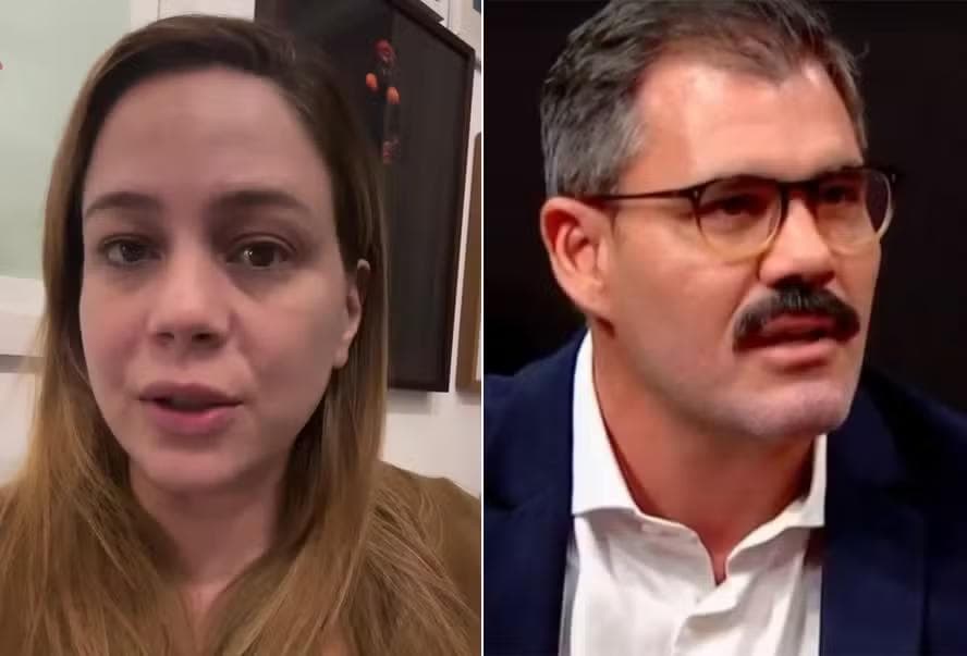 Leandra Leal defende checagem de fatos após fake news dita por Juliano Cazarré — Foto: Reprodução/Instagram e Reprodução/GloboNews