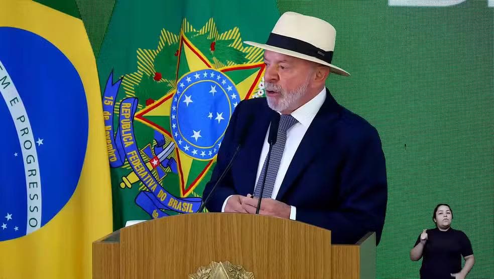 Lula discursa durante assinatura do Brasil Soberano III — Foto: Reprodução