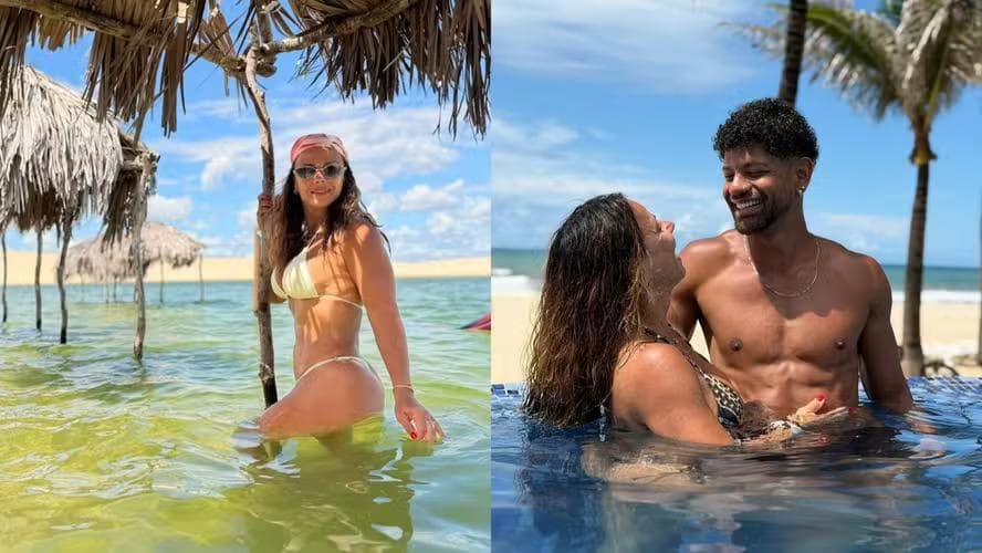 Viviane Araújo abre álbum de fotos com biquínis coloridos e muito clima de romance com marido — Foto: Reprodução / Instagram