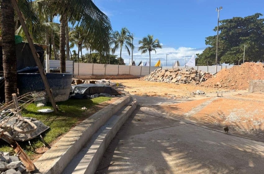 Obras de requalificação avançam no Skatepark da Pajuçara. Foto: Ascom Seminfra