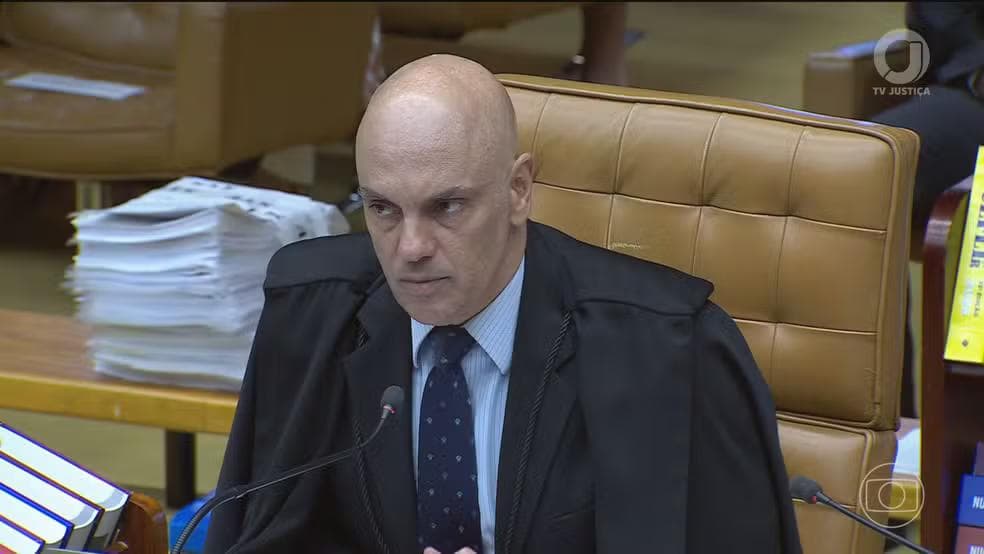 Ministros discursam em homenagem aos 9 anos de Alexandre de Moraes no Supremo Tribunal Federal — Foto: Jornal Nacional/ Reprodução