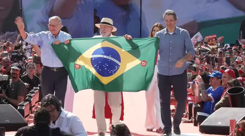 Lula lança campanha em São Bernardo, junto de Alckmin e Haddad — Foto: Reprodução/Youtube
