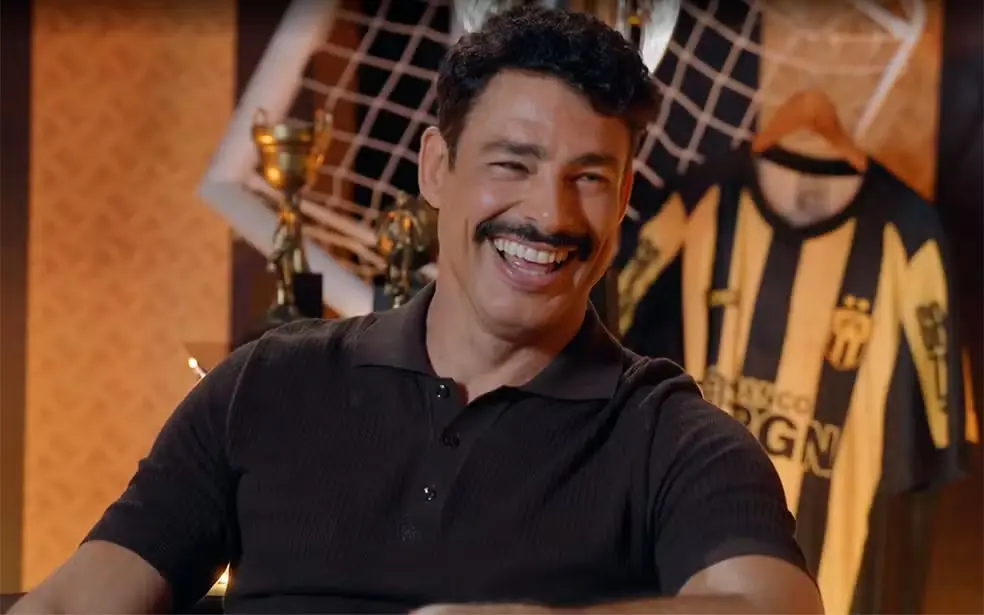 Cauã Reymond se derrete ao falar da filha Sofia com Marcos Mion — Foto: Globo