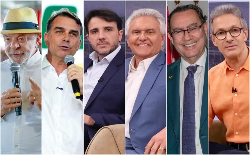 Lula, Flávio, Renan, Caiado, Cury e Zema — Foto: Reprodução